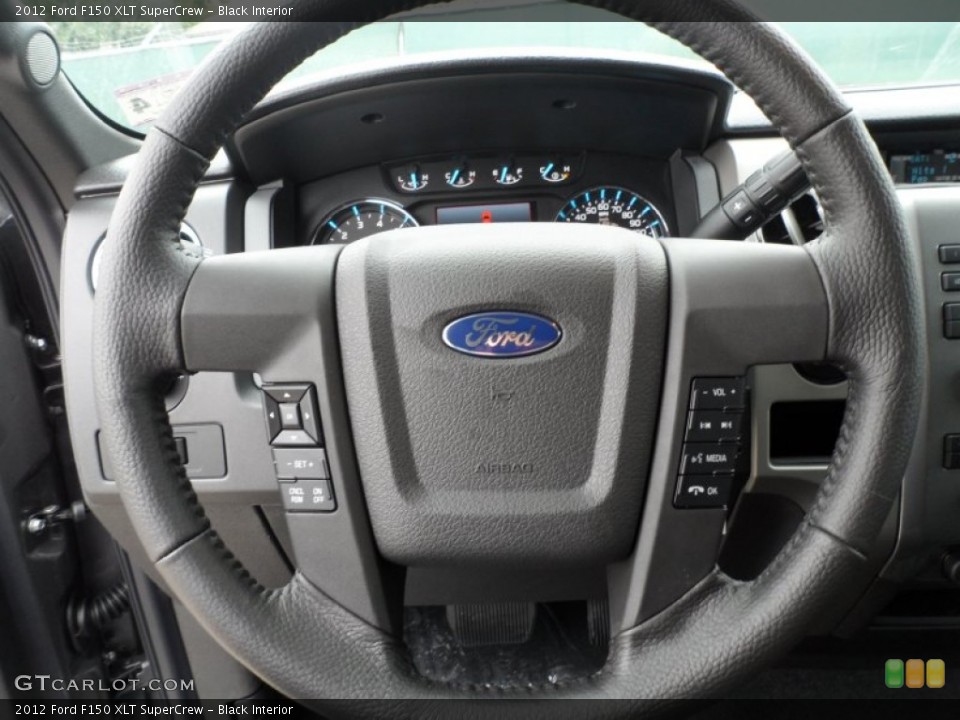 Black Interior Steering Wheel for the 2012 Ford F150 XLT SuperCrew #61181191