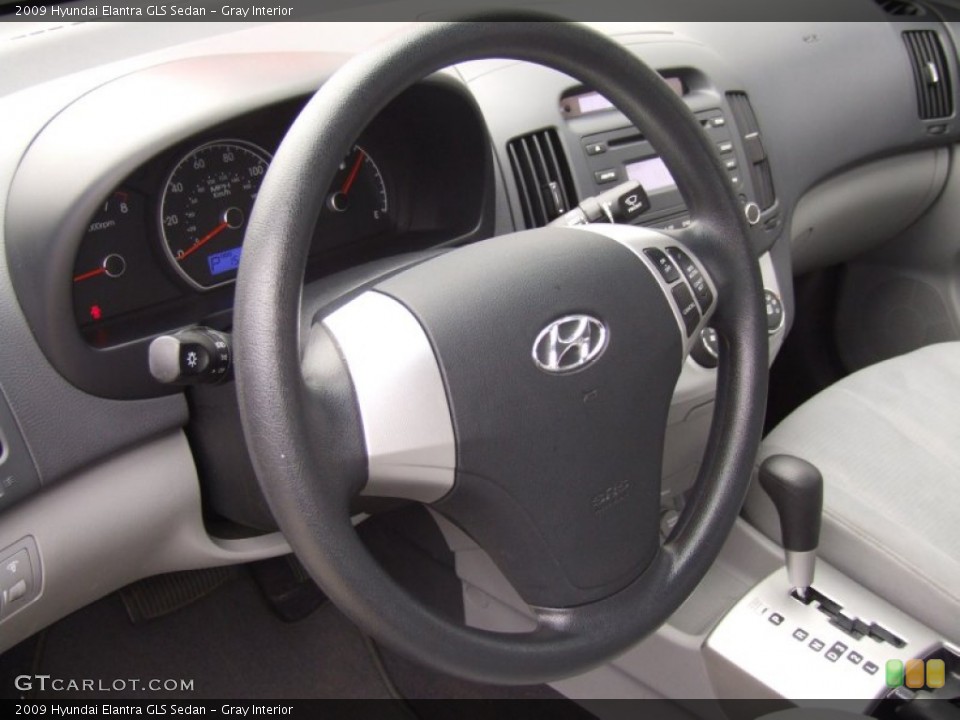 Gray Interior Steering Wheel for the 2009 Hyundai Elantra GLS Sedan #61182688