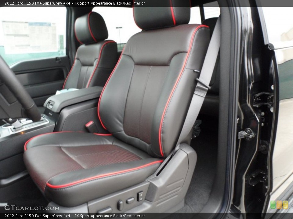 FX Sport Appearance Black/Red Interior Front Seat for the 2012 Ford F150 FX4 SuperCrew 4x4 #61182835