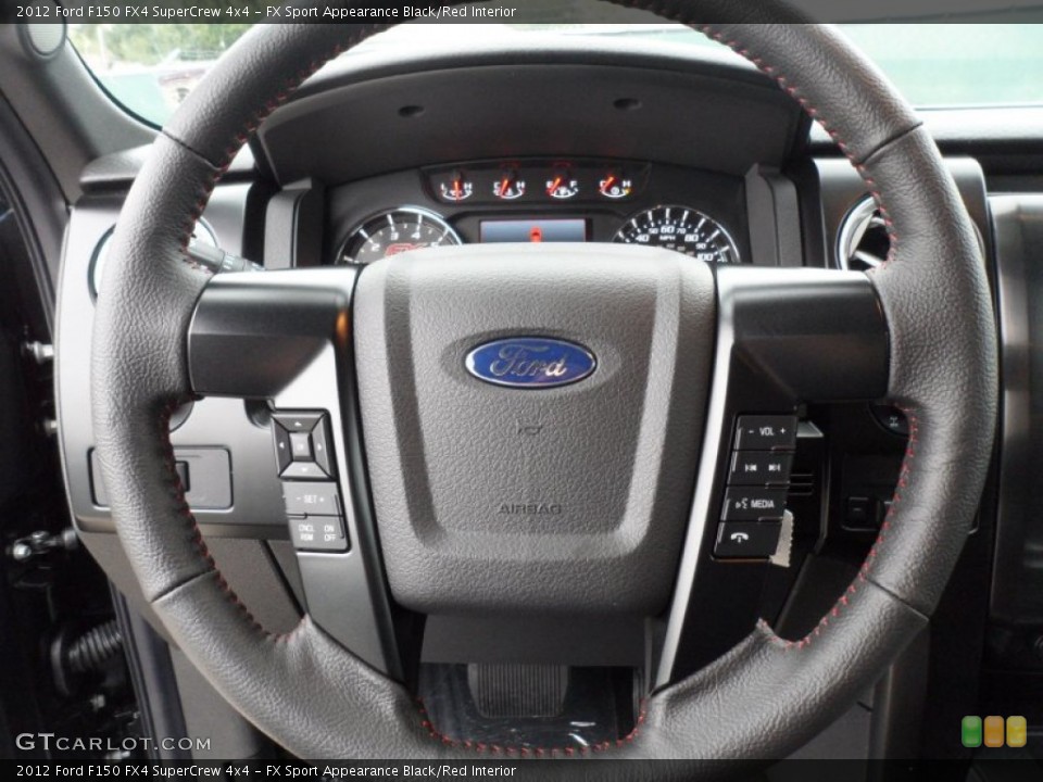 FX Sport Appearance Black/Red Interior Steering Wheel for the 2012 Ford F150 FX4 SuperCrew 4x4 #61182937