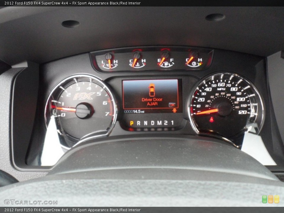 FX Sport Appearance Black/Red Interior Gauges for the 2012 Ford F150 FX4 SuperCrew 4x4 #61182943