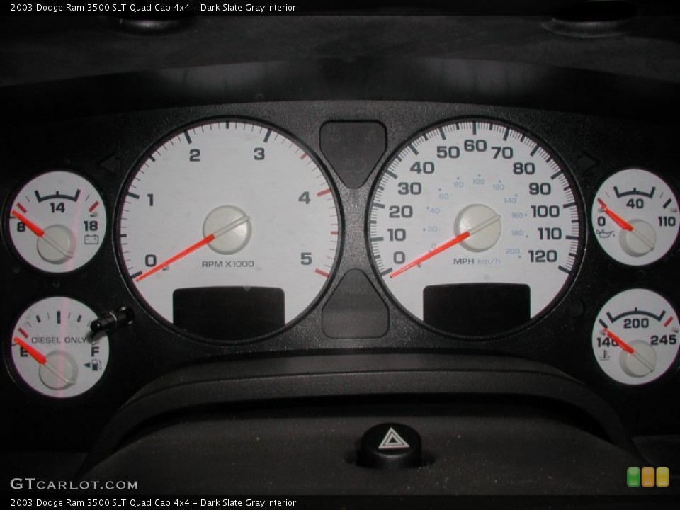 Dark Slate Gray Interior Gauges for the 2003 Dodge Ram 3500 SLT Quad Cab 4x4 #61196554