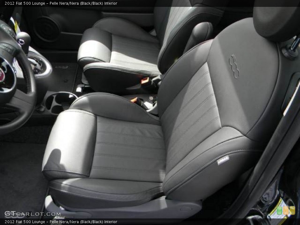 Pelle Nera/Nera (Black/Black) Interior Front Seat for the 2012 Fiat 500 Lounge #61200457