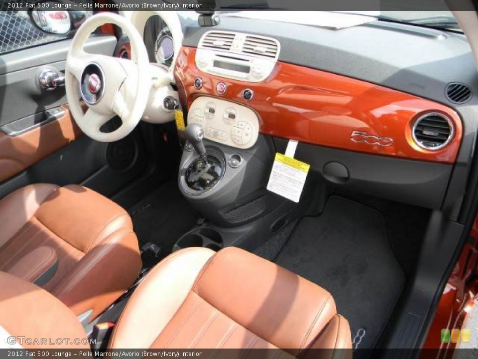 Pelle Marrone/Avorio (Brown/Ivory) Interior Dashboard for the 2012 Fiat 500 Lounge #61200592