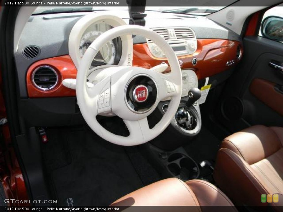 Pelle Marrone/Avorio (Brown/Ivory) Interior Dashboard for the 2012 Fiat 500 Lounge #61200601