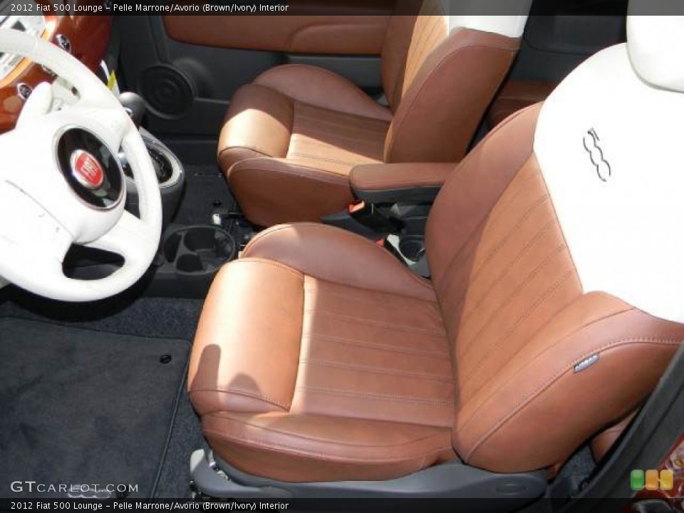 Pelle Marrone/Avorio (Brown/Ivory) Interior Photo for the 2012 Fiat 500 Lounge #61200610