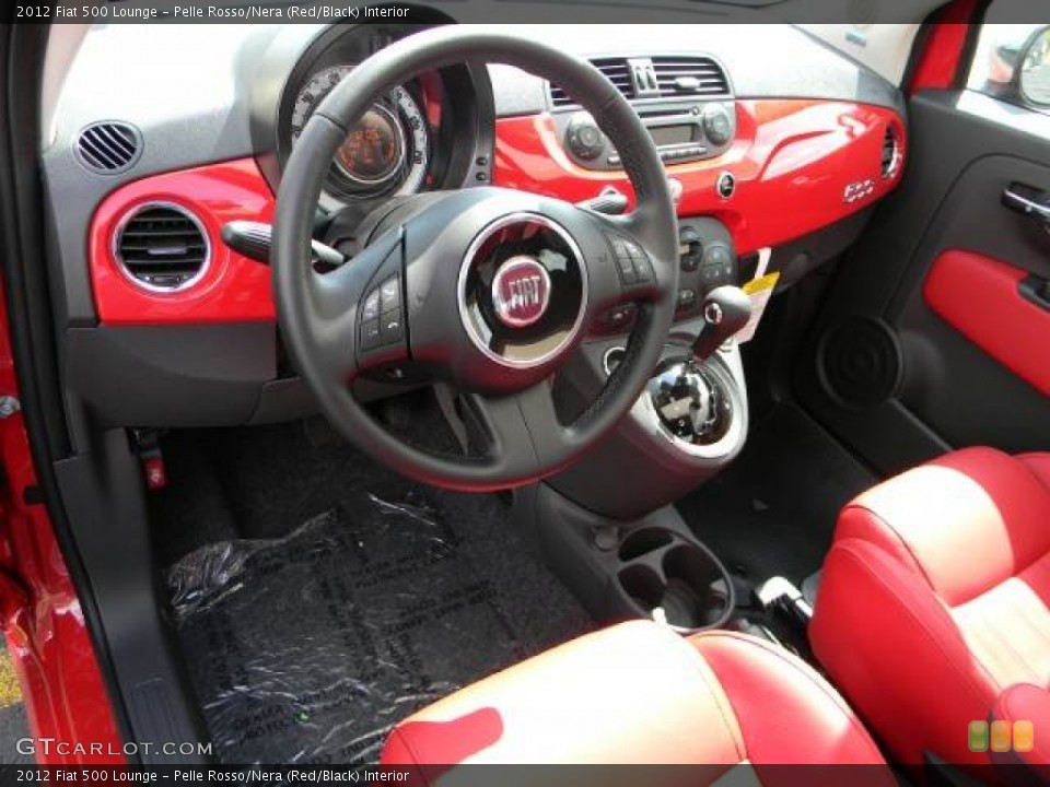 Pelle Rosso/Nera (Red/Black) Interior Prime Interior for the 2012 Fiat 500 Lounge #61200691