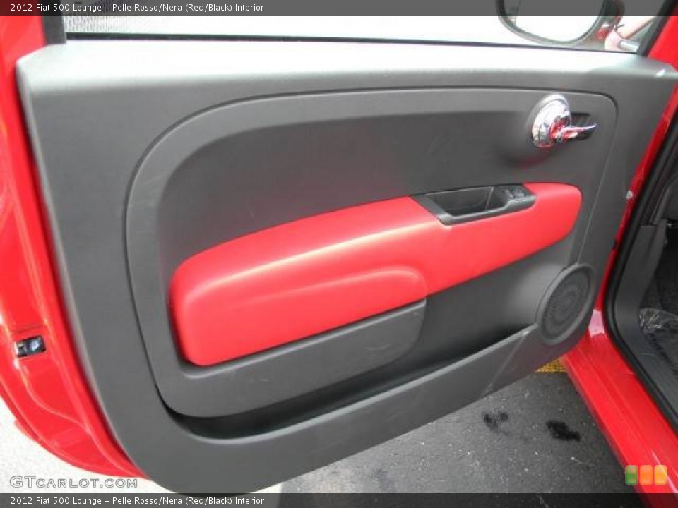 Pelle Rosso/Nera (Red/Black) Interior Door Panel for the 2012 Fiat 500 Lounge #61200706