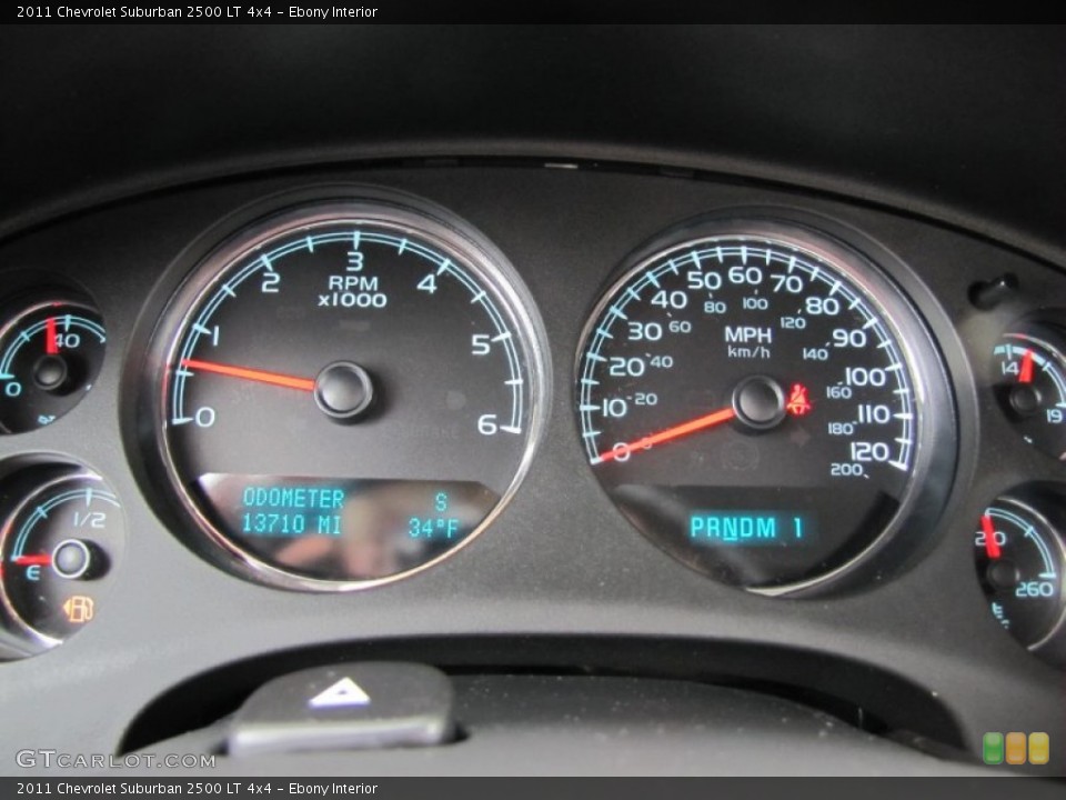 Ebony Interior Gauges for the 2011 Chevrolet Suburban 2500 LT 4x4 #61205776