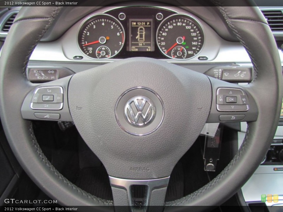 Black Interior Steering Wheel for the 2012 Volkswagen CC Sport #61216428