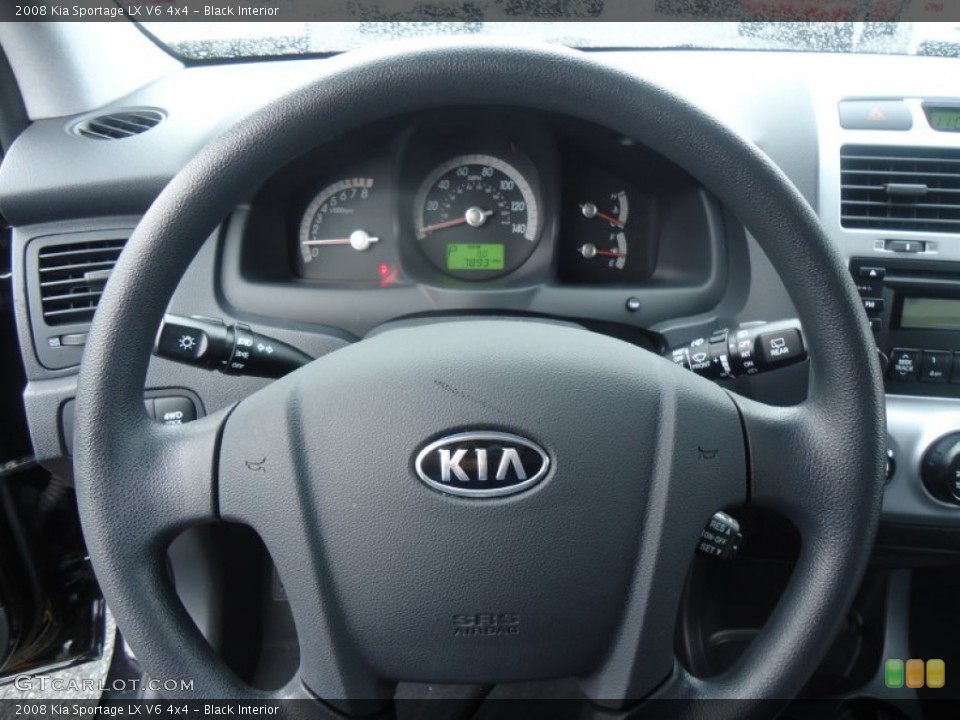 Black Interior Steering Wheel for the 2008 Kia Sportage LX V6 4x4 #61220089