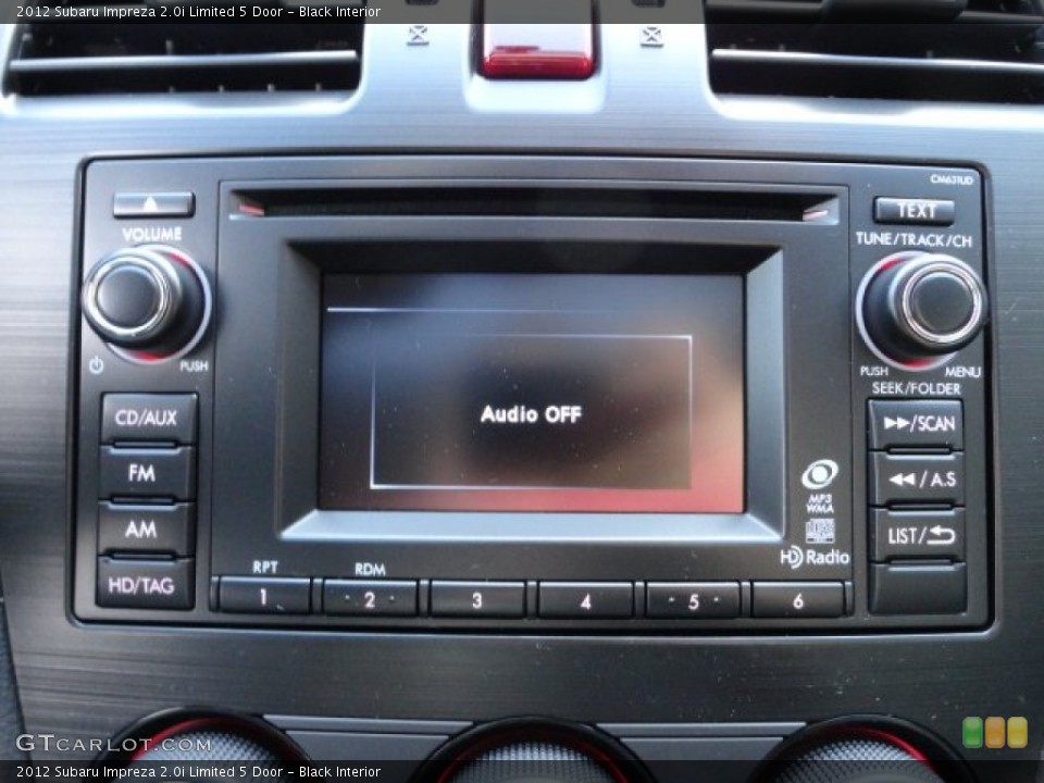 Black Interior Audio System for the 2012 Subaru Impreza 2.0i Limited 5 Door #61224121