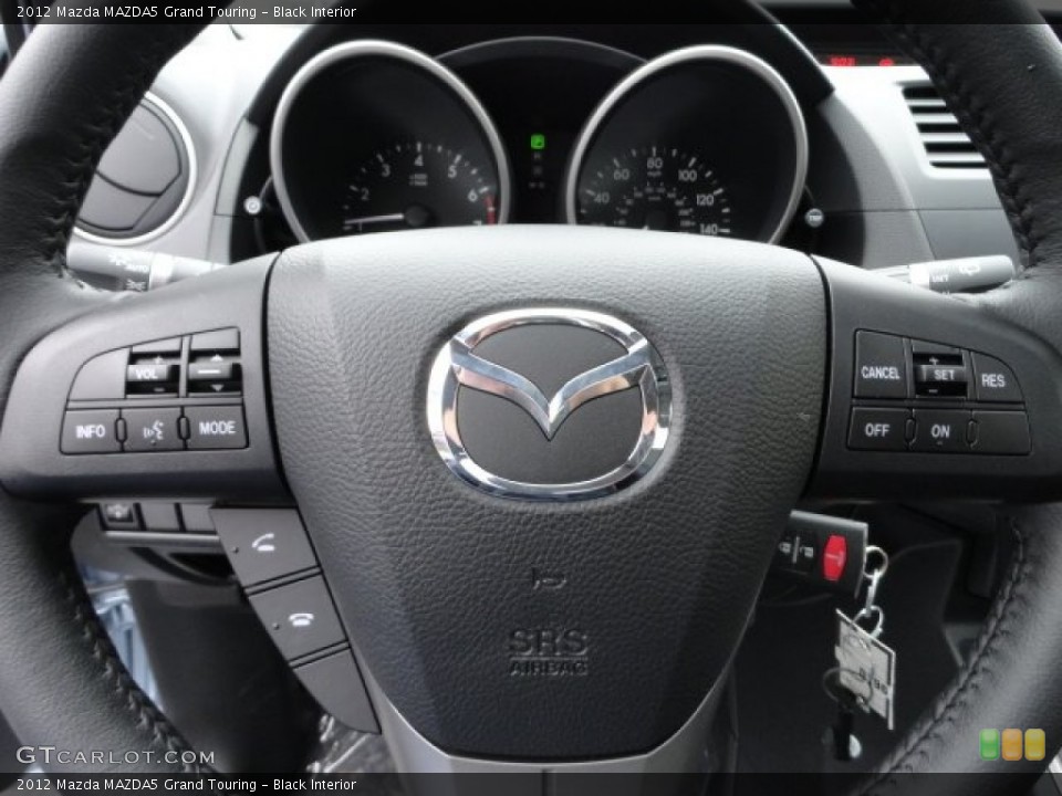 Black Interior Steering Wheel for the 2012 Mazda MAZDA5 Grand Touring #61226830