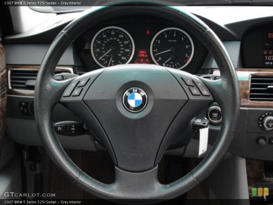 Grey Interior Steering Wheel for the 2007 BMW 5 Series 525i Sedan #61228615