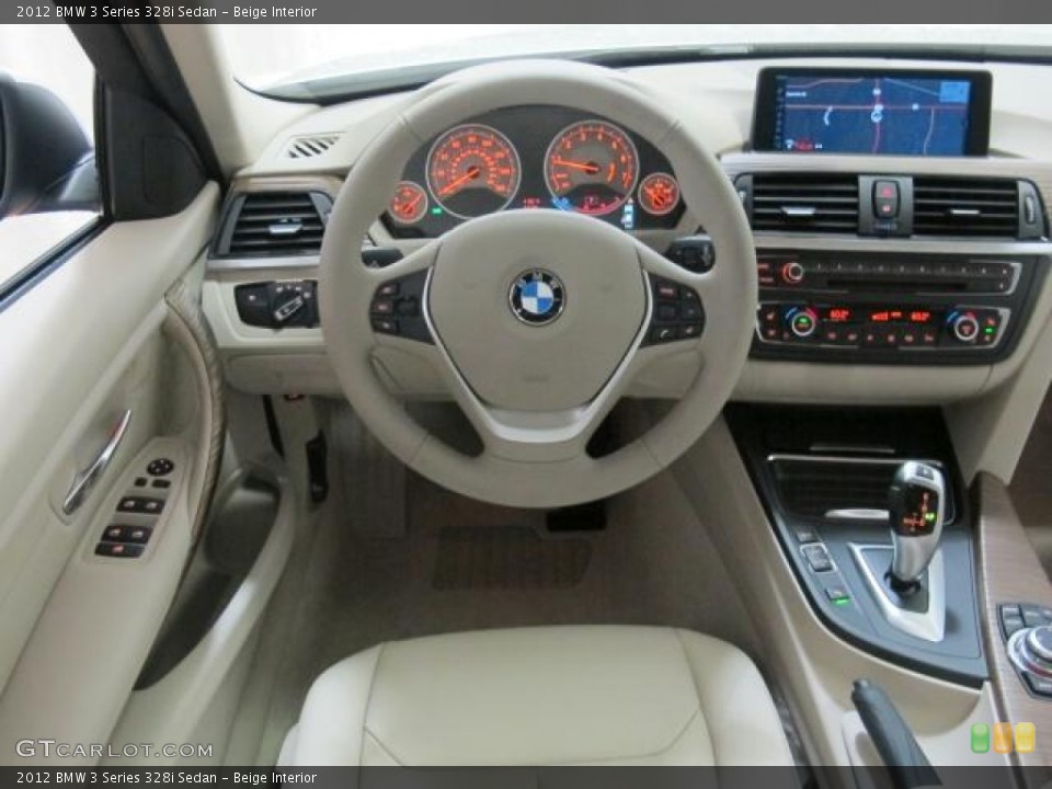 Beige Interior Dashboard for the 2012 BMW 3 Series 328i Sedan #61231606