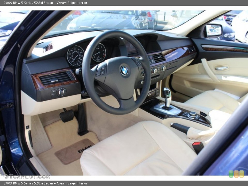 Cream Beige Interior Dashboard for the 2009 BMW 5 Series 528xi Sedan #61234468