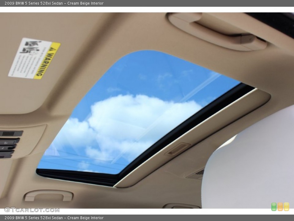 Cream Beige Interior Sunroof for the 2009 BMW 5 Series 528xi Sedan #61234498