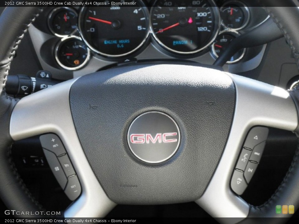 Ebony Interior Steering Wheel for the 2012 GMC Sierra 3500HD Crew Cab Dually 4x4 Chassis #61257722