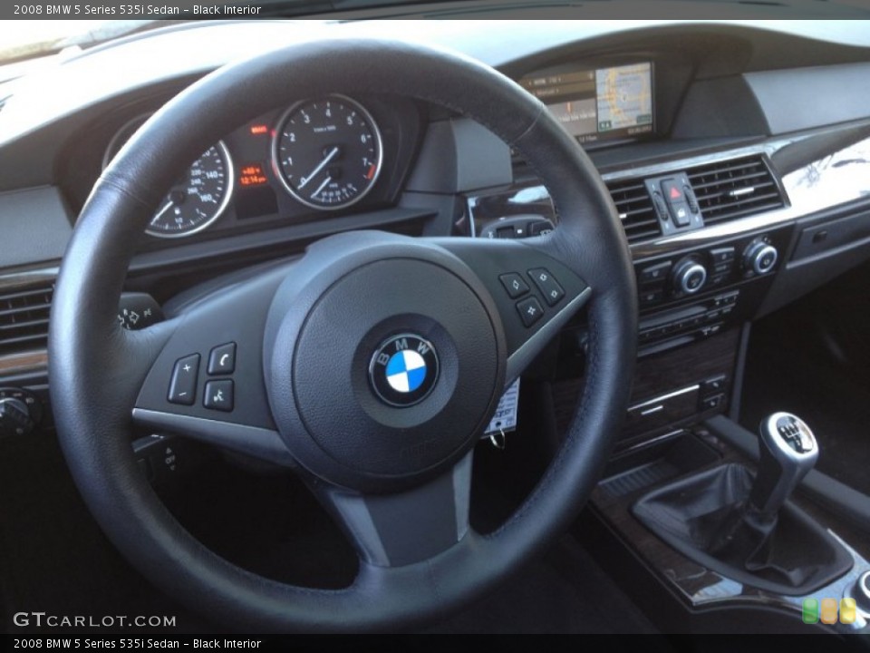 Black Interior Steering Wheel for the 2008 BMW 5 Series 535i Sedan #61259585