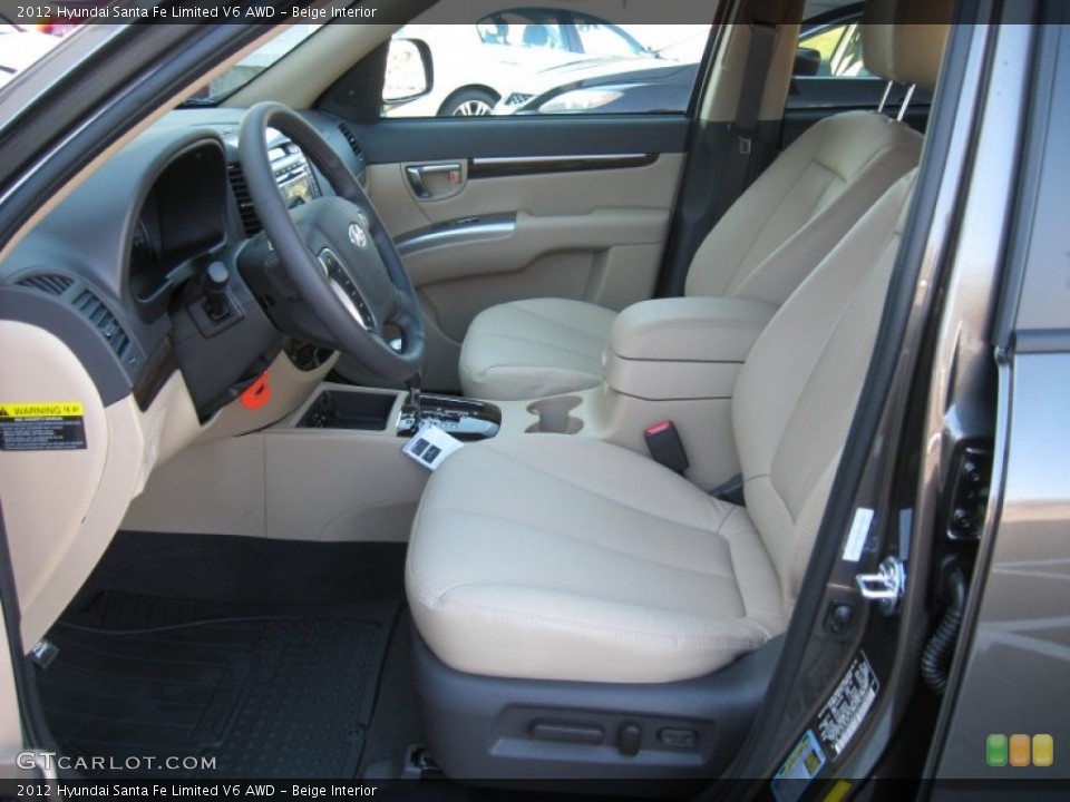 Beige Interior Photo for the 2012 Hyundai Santa Fe Limited V6 AWD #61265600