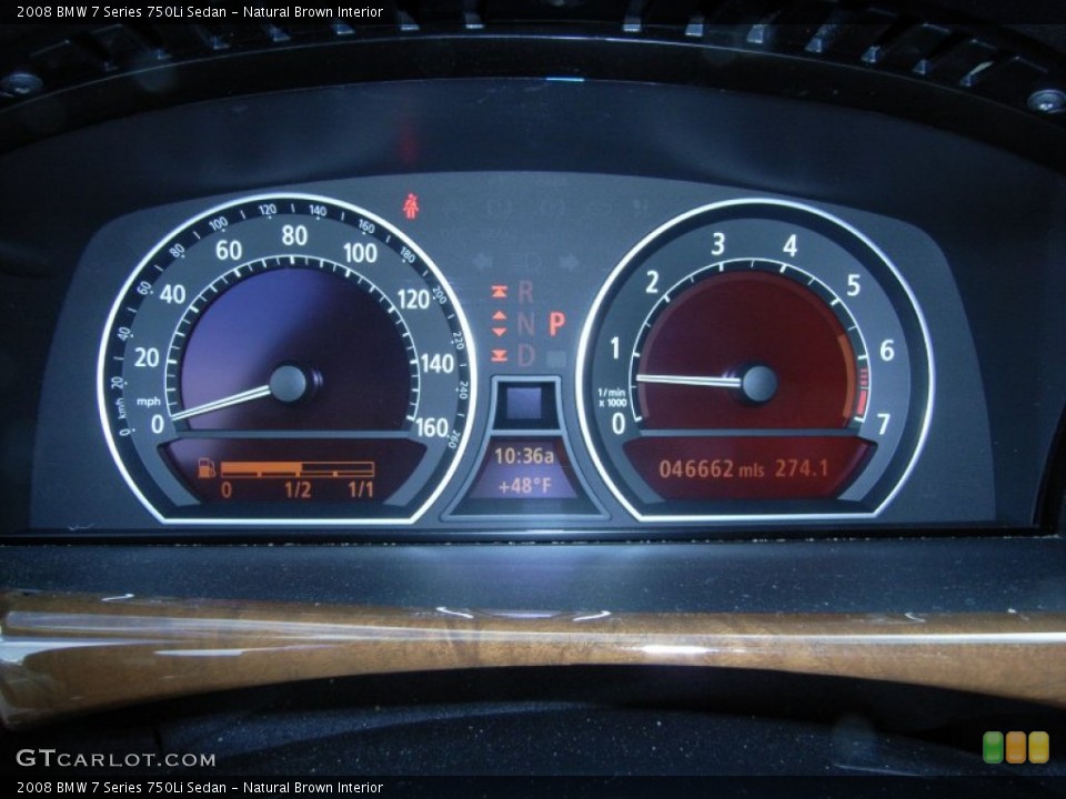 Natural Brown Interior Gauges for the 2008 BMW 7 Series 750Li Sedan #61270382