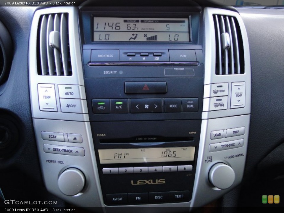 Black Interior Controls for the 2009 Lexus RX 350 AWD #61270433