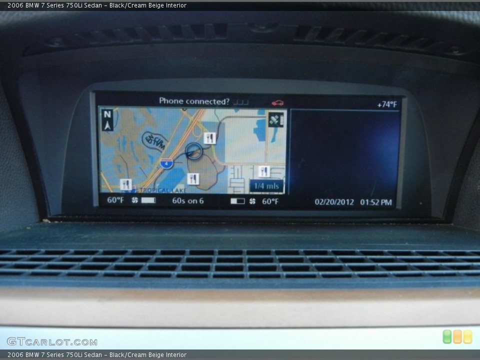 Black/Cream Beige Interior Navigation for the 2006 BMW 7 Series 750Li Sedan #61274489