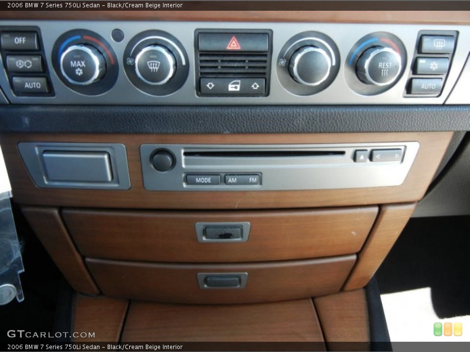 Black/Cream Beige Interior Controls for the 2006 BMW 7 Series 750Li Sedan #61274498