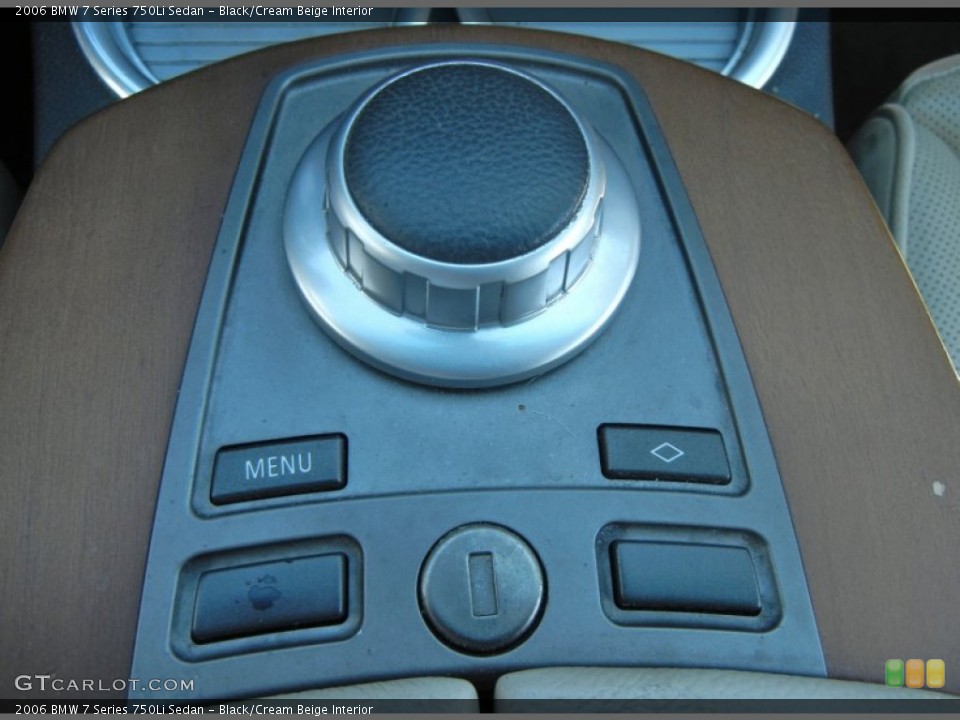 Black/Cream Beige Interior Controls for the 2006 BMW 7 Series 750Li Sedan #61274514