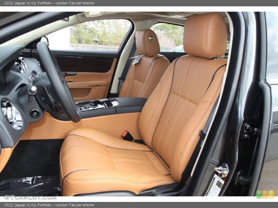 London Tan/Jet Interior Front Seat for the 2012 Jaguar XJ XJL Portfolio #61277495
