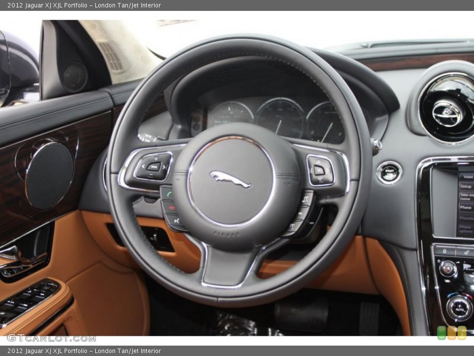 London Tan/Jet Interior Steering Wheel for the 2012 Jaguar XJ XJL Portfolio #61277582