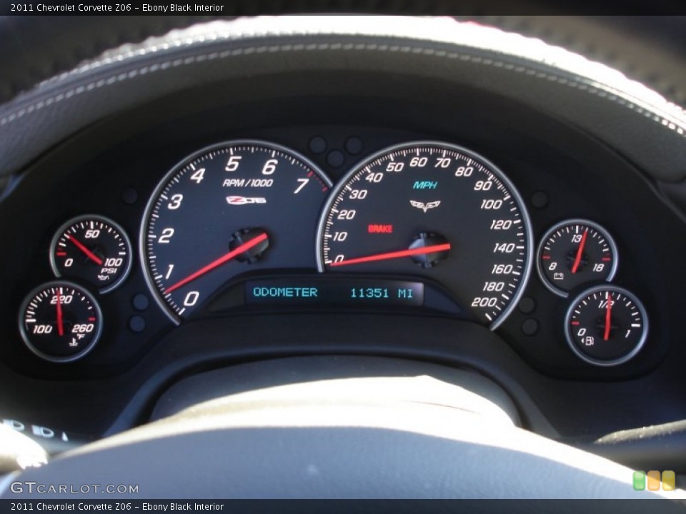 Ebony Black Interior Gauges for the 2011 Chevrolet Corvette Z06 #61277690