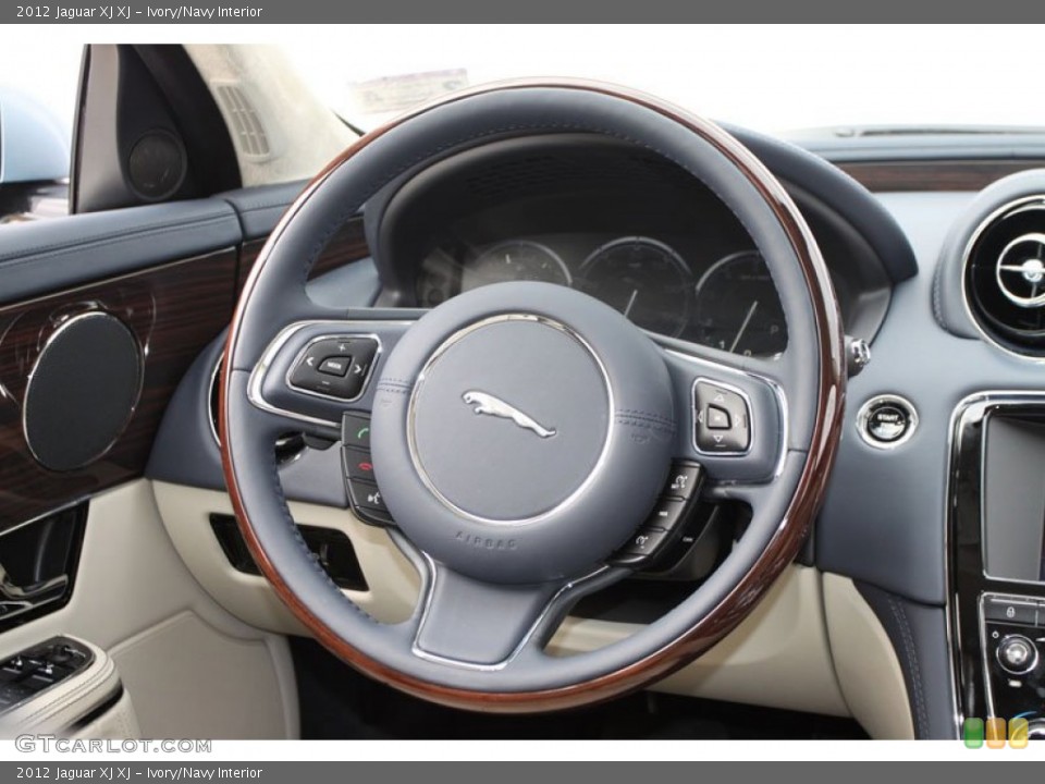 Ivory/Navy Interior Steering Wheel for the 2012 Jaguar XJ XJ #61278305