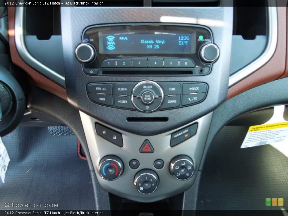 Jet Black/Brick Interior Controls for the 2012 Chevrolet Sonic LTZ Hatch #61279751