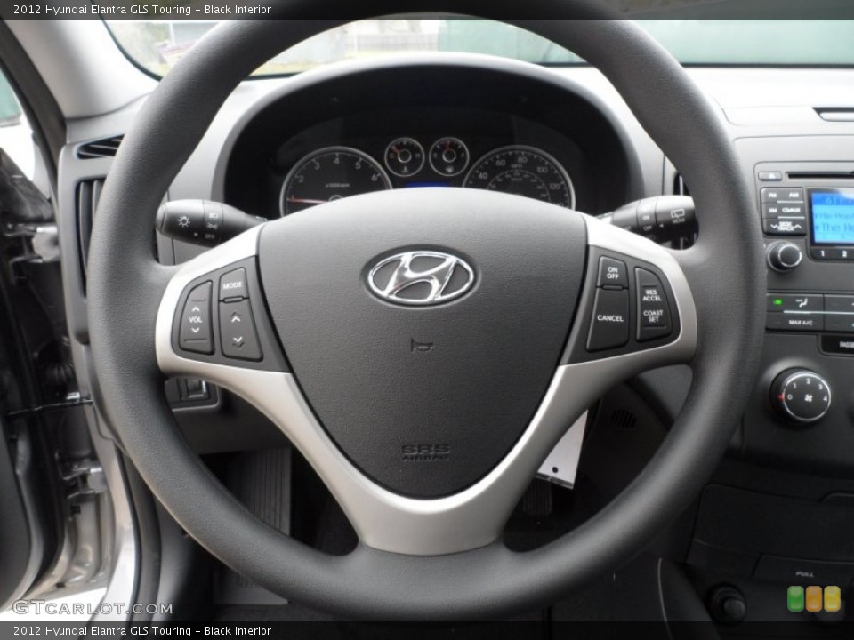 Black Interior Steering Wheel for the 2012 Hyundai Elantra GLS Touring #61283807