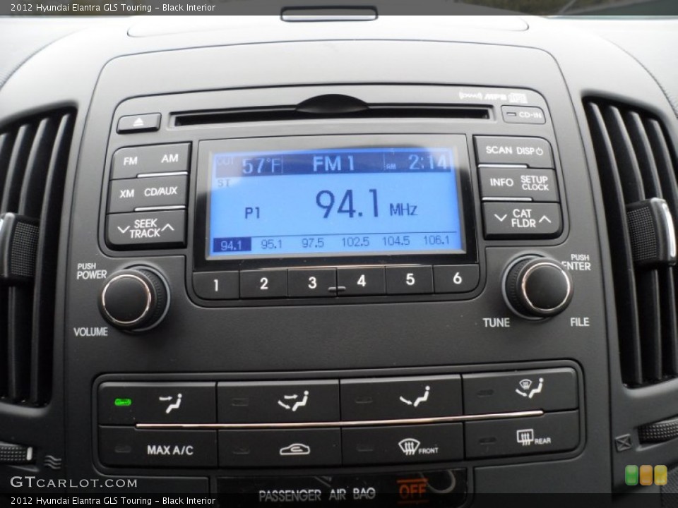 Black Interior Controls for the 2012 Hyundai Elantra GLS Touring #61284000