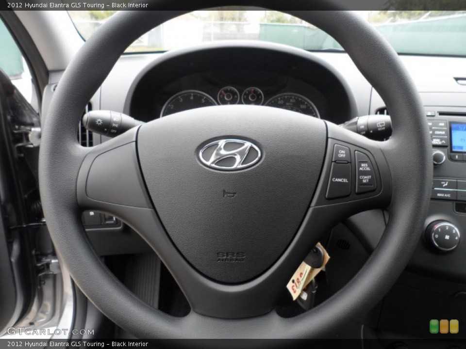 Black Interior Steering Wheel for the 2012 Hyundai Elantra GLS Touring #61284020