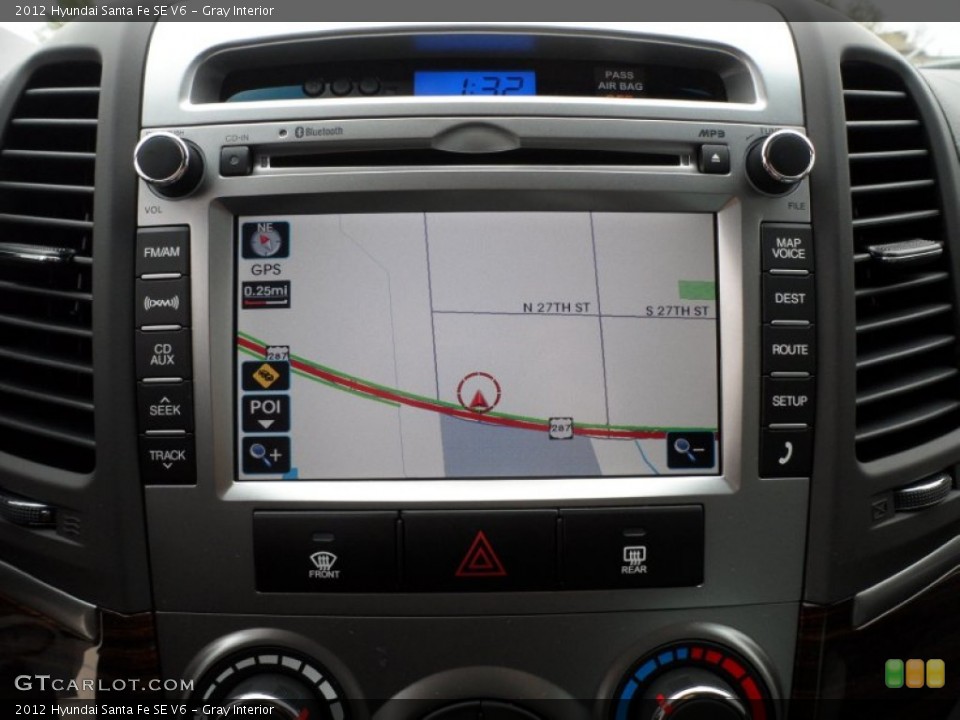 Gray Interior Navigation for the 2012 Hyundai Santa Fe SE V6 #61285271