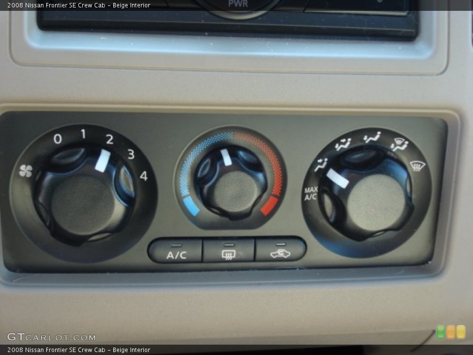 Beige Interior Controls for the 2008 Nissan Frontier SE Crew Cab #61293219