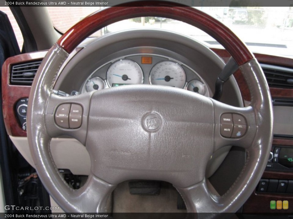 Neutral Beige Interior Steering Wheel for the 2004 Buick Rendezvous Ultra AWD #61308578