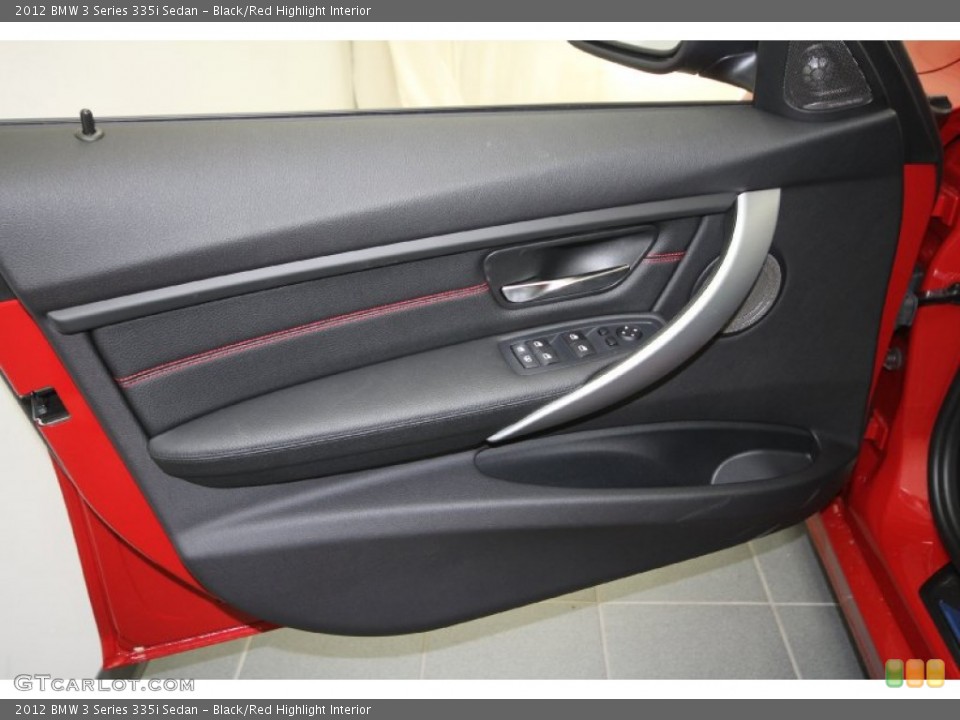 Black/Red Highlight Interior Door Panel for the 2012 BMW 3 Series 335i Sedan #61308650