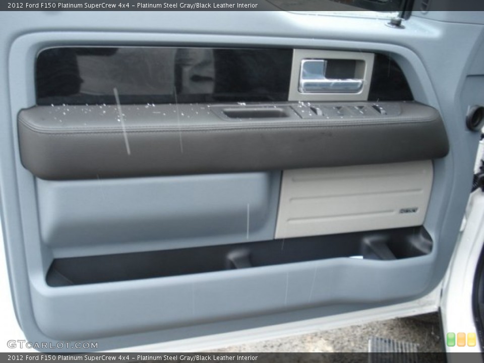 Platinum Steel Gray/Black Leather Interior Door Panel for the 2012 Ford F150 Platinum SuperCrew 4x4 #61312751