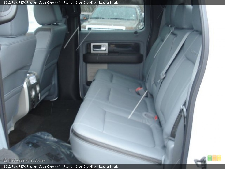 Platinum Steel Gray/Black Leather Interior Rear Seat for the 2012 Ford F150 Platinum SuperCrew 4x4 #61312760