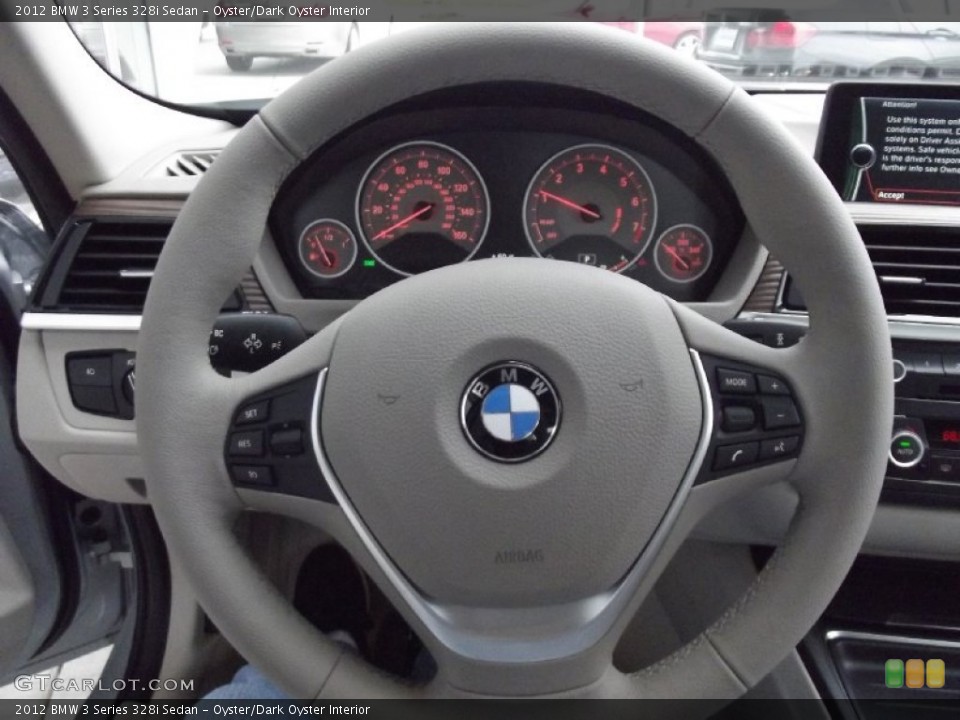 Oyster/Dark Oyster Interior Steering Wheel for the 2012 BMW 3 Series 328i Sedan #61317290
