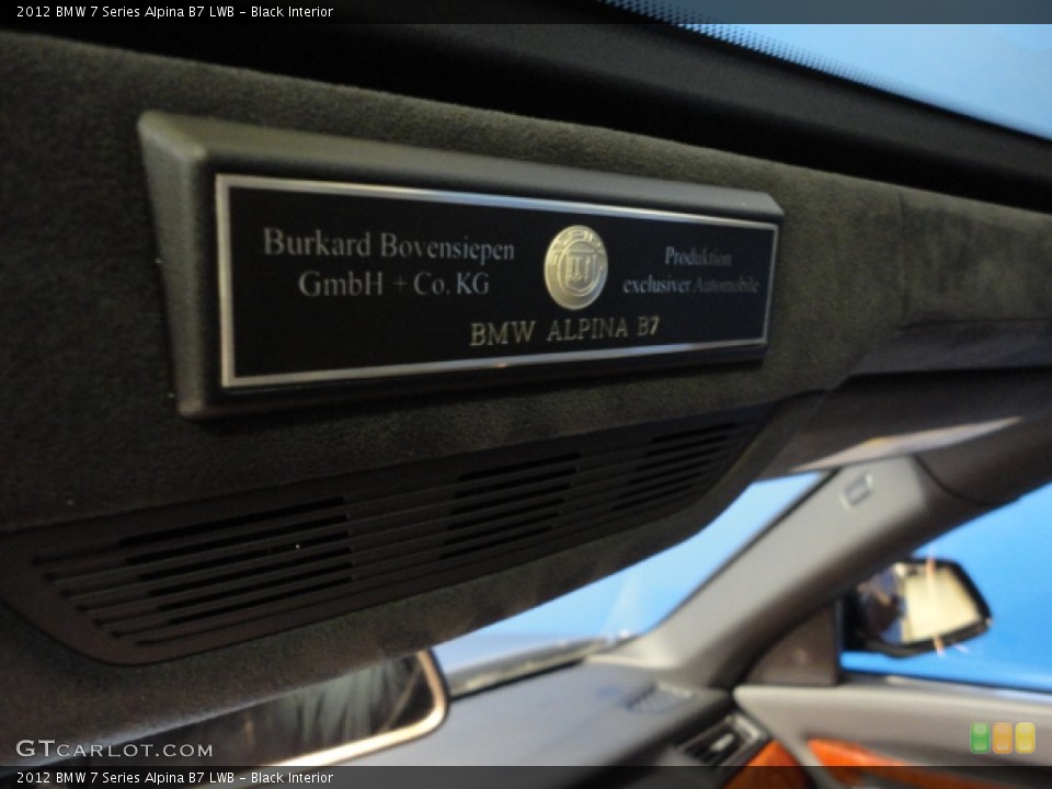 Black Interior Controls for the 2012 BMW 7 Series Alpina B7 LWB #61320308