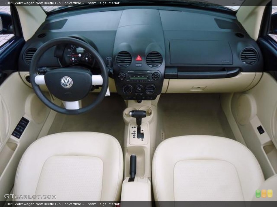 Cream Beige Interior Dashboard for the 2005 Volkswagen New Beetle GLS Convertible #61341896