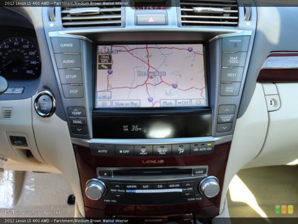 Parchment/Medium Brown Walnut Interior Navigation for the 2012 Lexus LS 460 AWD #61342196