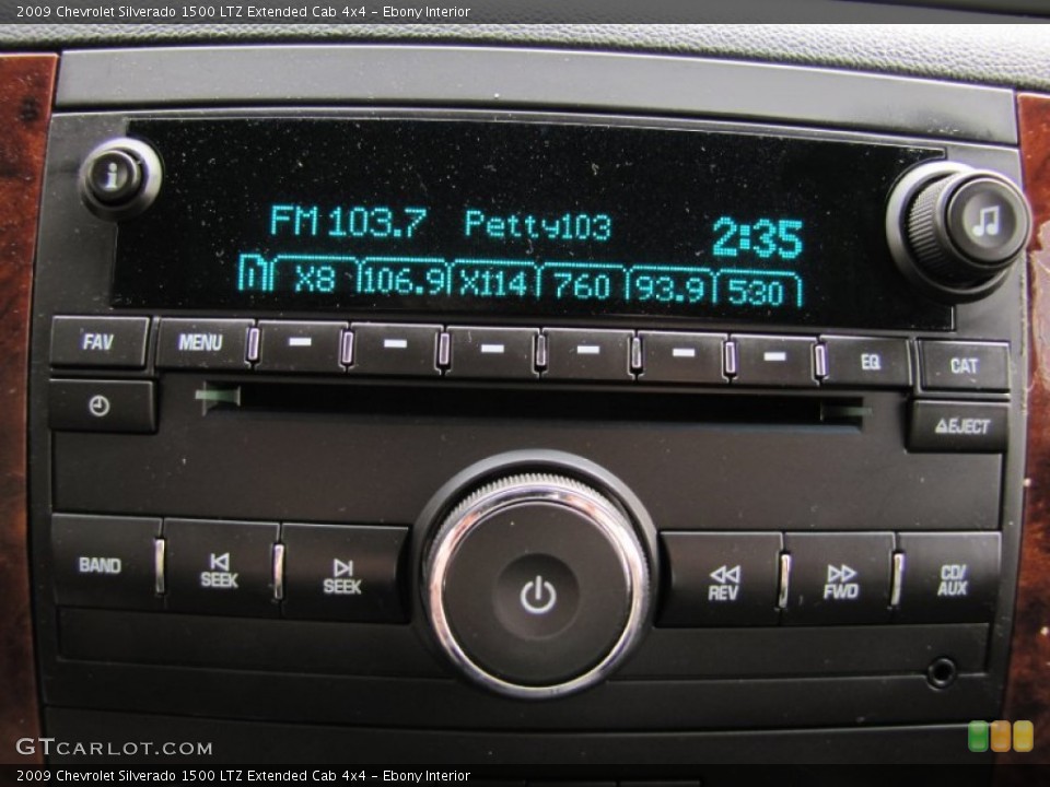 Ebony Interior Audio System for the 2009 Chevrolet Silverado 1500 LTZ Extended Cab 4x4 #61346262
