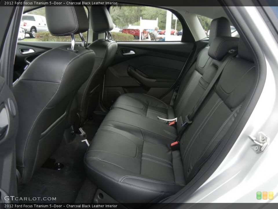 Charcoal Black Leather Interior Rear Seat for the 2012 Ford Focus Titanium 5-Door #61363914