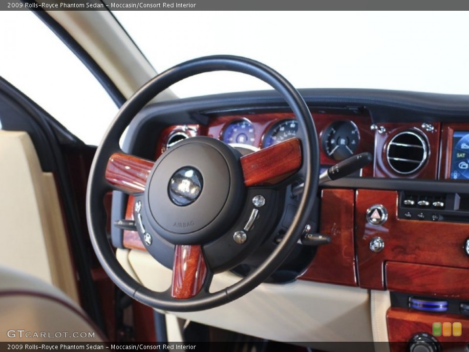 Moccasin/Consort Red Interior Steering Wheel for the 2009 Rolls-Royce Phantom Sedan #61364214